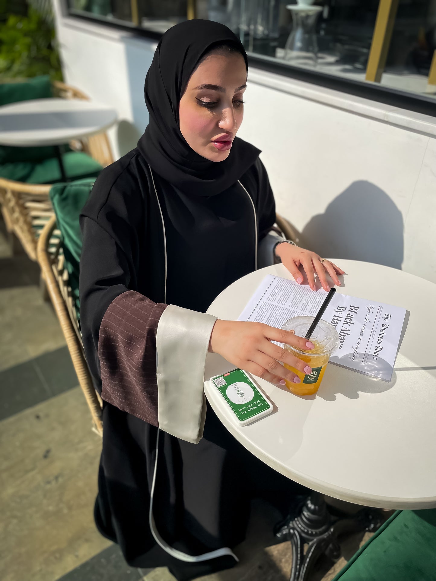 Brown sleeve Abaya