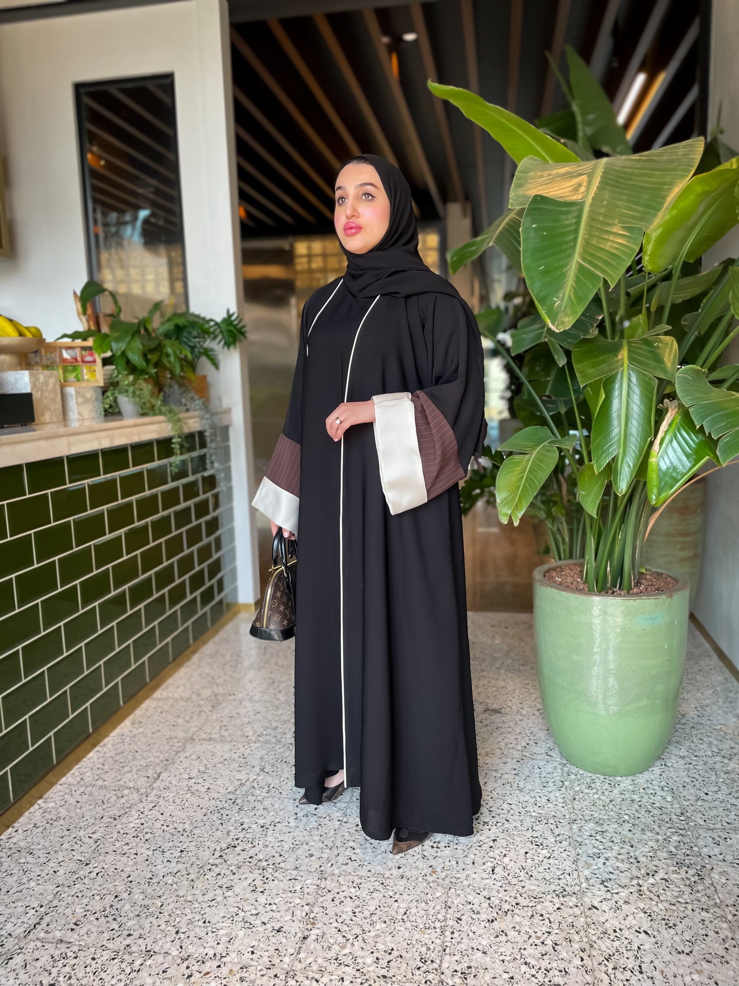 Brown sleeve Abaya